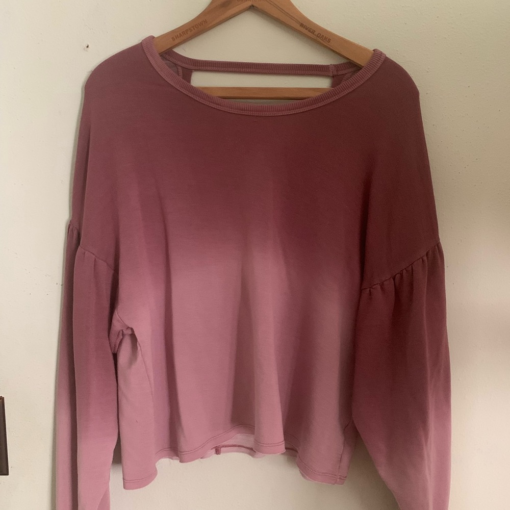 batwing open back light weight purple ombre shirt